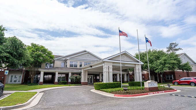 Outdoor Front Entrance of Memory Care Facility